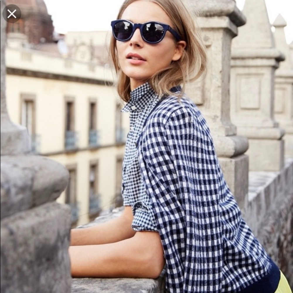 J. Crew Cashmere gingham cardigan